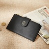 image:imageBOSTANTEN Leather Wallets for Women Large RFID Blocking Slim Bifold Purse Card Holder with Zipper Pocket Black2Black