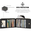 image:imageBOSTANTEN Leather Wallets for Women Large RFID Blocking Slim Bifold Purse Card Holder with Zipper Pocket Black2Black