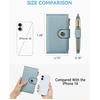 image:imageBOSTANTEN Leather Wallets for Women Large RFID Blocking Slim Bifold Purse Card Holder with Zipper Pocket Black2Blue