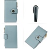 image:imageBOSTANTEN Leather Wallets for Women Large RFID Blocking Slim Bifold Purse Card Holder with Zipper Pocket Black2Blue