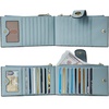 image:imageBOSTANTEN Leather Wallets for Women Large RFID Blocking Slim Bifold Purse Card Holder with Zipper Pocket Black2Blue
