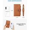 image:imageBOSTANTEN Leather Wallets for Women Large RFID Blocking Slim Bifold Purse Card Holder with Zipper Pocket Black2Brown
