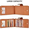 image:imageBOSTANTEN Leather Wallets for Women Large RFID Blocking Slim Bifold Purse Card Holder with Zipper Pocket Black2Brown