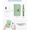 image:imageBOSTANTEN Leather Wallets for Women Large RFID Blocking Slim Bifold Purse Card Holder with Zipper Pocket Black2Green