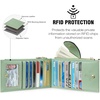 image:imageBOSTANTEN Leather Wallets for Women Large RFID Blocking Slim Bifold Purse Card Holder with Zipper Pocket Black2Green