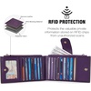 image:imageBOSTANTEN Leather Wallets for Women Large RFID Blocking Slim Bifold Purse Card Holder with Zipper Pocket Black2Purple