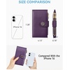 image:imageBOSTANTEN Leather Wallets for Women Large RFID Blocking Slim Bifold Purse Card Holder with Zipper Pocket Black2Purple