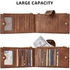 image:imageBOSTANTEN Leather Wallets for Women Large RFID Blocking Slim Bifold Purse Card Holder with Zipper Pocket Black3BrownVegan