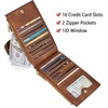 image:imageBOSTANTEN Leather Wallets for Women Large RFID Blocking Slim Bifold Purse Card Holder with Zipper Pocket Black3BrownVegan