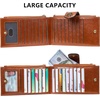 image:imageBOSTANTEN Leather Wallets for Women Large RFID Blocking Slim Bifold Purse Card Holder with Zipper Pocket Black5Brown