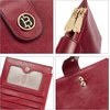 image:imageBOSTANTEN Leather Wallets for Women Large RFID Blocking Slim Bifold Purse Card Holder with Zipper Pocket Black5WineRed