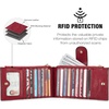 image:imageBOSTANTEN Leather Wallets for Women Large RFID Blocking Slim Bifold Purse Card Holder with Zipper Pocket Black5WineRed