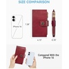 image:imageBOSTANTEN Leather Wallets for Women Large RFID Blocking Slim Bifold Purse Card Holder with Zipper Pocket Black5WineRed