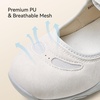 image:imageBOSTANTEN Mary Jane Sneakers for Women Wide Toe Box Slip On Casual Shoes  Soft Cushioned Sole Breathable Mesh Adjustable Strap Wide Width for Casual Walking Work Travel and ErrandsLight Grey