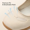 image:imageBOSTANTEN Mary Jane Sneakers for Women Wide Toe Box Slip On Casual Shoes  Soft Cushioned Sole Breathable Mesh Adjustable Strap Wide Width for Casual Walking Work Travel and ErrandsBeige