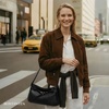 image:imageBOSTANTEN Medium Vegan Leather Shoulder Handbag for Women Vintage Lightweight Hobo Purse with Adjustable Wide Strap for WorkBlack