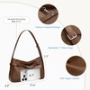 image:imageBOSTANTEN Medium Vegan Leather Shoulder Handbag for Women Vintage Lightweight Hobo Purse with Adjustable Wide Strap for WorkBrown