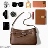image:imageBOSTANTEN Medium Vegan Leather Shoulder Handbag for Women Vintage Lightweight Hobo Purse with Adjustable Wide Strap for WorkBrown