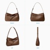 image:imageBOSTANTEN Medium Vegan Leather Shoulder Handbag for Women Vintage Lightweight Hobo Purse with Adjustable Wide Strap for WorkBrown