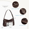 image:imageBOSTANTEN Medium Vegan Leather Shoulder Handbag for Women Vintage Lightweight Hobo Purse with Adjustable Wide Strap for WorkCoffee