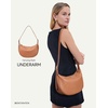 image:imageBOSTANTEN Purses for Women Crescent Crossbody Bag Vegan Leather Shoulder Hobo Handbag Adjustable StrapLarge Brown