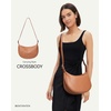 image:imageBOSTANTEN Purses for Women Crescent Crossbody Bag Vegan Leather Shoulder Hobo Handbag Adjustable StrapLarge Brown