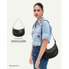 image:imageBOSTANTEN Purses for Women Crescent Crossbody Bag Vegan Leather Shoulder Hobo Handbag Adjustable StrapSmall Black