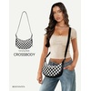 image:imageBOSTANTEN Purses for Women Crescent Crossbody Bag Vegan Leather Shoulder Hobo Handbag Adjustable StrapSmall Black White