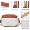 image:imageBOSTANTEN Quilted Crossbody Bags for Women Vegan Leather Purses Shoulder Handbags with Wide StrapBeige With Brown