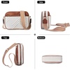 image:imageBOSTANTEN Quilted Crossbody Bags for Women Vegan Leather Purses Shoulder Handbags with Wide StrapBeige With Brown