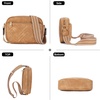 image:imageBOSTANTEN Quilted Crossbody Bags for Women Vegan Leather Purses Shoulder Handbags with Wide StrapCamel Brown