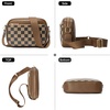 image:imageBOSTANTEN Quilted Crossbody Bags for Women Vegan Leather Purses Shoulder Handbags with Wide StrapCheckered Coffee