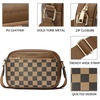 image:imageBOSTANTEN Quilted Crossbody Bags for Women Vegan Leather Purses Shoulder Handbags with Wide StrapCheckered Coffee