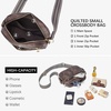 image:imageBOSTANTEN Quilted Crossbody Bags for Women Vegan Leather Purses Shoulder Handbags with Wide StrapCoffee