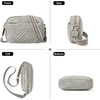 image:imageBOSTANTEN Quilted Crossbody Bags for Women Vegan Leather Purses Shoulder Handbags with Wide StrapG02grey