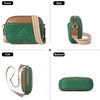image:imageBOSTANTEN Quilted Crossbody Bags for Women Vegan Leather Purses Shoulder Handbags with Wide StrapGreen With Brown