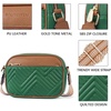 image:imageBOSTANTEN Quilted Crossbody Bags for Women Vegan Leather Purses Shoulder Handbags with Wide StrapGreen With Brown