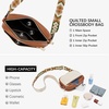 image:imageBOSTANTEN Quilted Crossbody Bags for Women Vegan Leather Purses Shoulder Handbags with Wide StrapPatternbrown