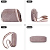 image:imageBOSTANTEN Quilted Crossbody Bags for Women Vegan Leather Purses Shoulder Handbags with Wide StrapPurple