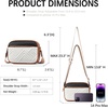 image:imageBOSTANTEN Quilted Crossbody Bags for Women Vegan Leather Purses Shoulder Handbags with Wide StrapQbeige With Black With Brown