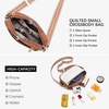 image:imageBOSTANTEN Quilted Crossbody Bags for Women Vegan Leather Purses Shoulder Handbags with Wide StrapQbeige With Black With Brown