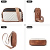 image:imageBOSTANTEN Quilted Crossbody Bags for Women Vegan Leather Purses Shoulder Handbags with Wide StrapQbeige With Black With Brown