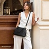 image:imageBOSTANTEN Satchel Bags for Women Vegan Leather Medium Work Satchel Everyday Bag with Removable StrapBlackpebble