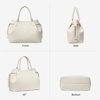 image:imageBOSTANTEN Satchel Bags for Women Vegan Leather Medium Work Satchel Everyday Bag with Removable StrapOff Whitepebble