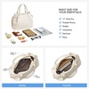 image:imageBOSTANTEN Satchel Bags for Women Vegan Leather Medium Work Satchel Everyday Bag with Removable StrapOff Whitepebble