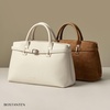 image:imageBOSTANTEN Satchel Bags for Women Vegan Leather Structured Tote Handbag Trendy Top Handle Bag with Removable StrapWhite