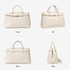 image:imageBOSTANTEN Satchel Bags for Women Vegan Leather Structured Tote Handbag Trendy Top Handle Bag with Removable StrapWhite