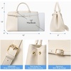 image:imageBOSTANTEN Satchel Bags for Women Vegan Leather Structured Tote Handbag Trendy Top Handle Bag with Removable StrapWhite