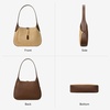 image:imageBOSTANTEN Shoulder Bag Lightweight Vegan Leather Purses for Women Designer Handbag Trendy TopHandle BagApricot With Coffee