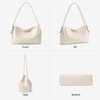 image:imageBOSTANTEN Shoulder Bag for Women Pebbled Vegan Leather Purses Soft Hobo Handbag Supple Bag for Travel WorkBeige